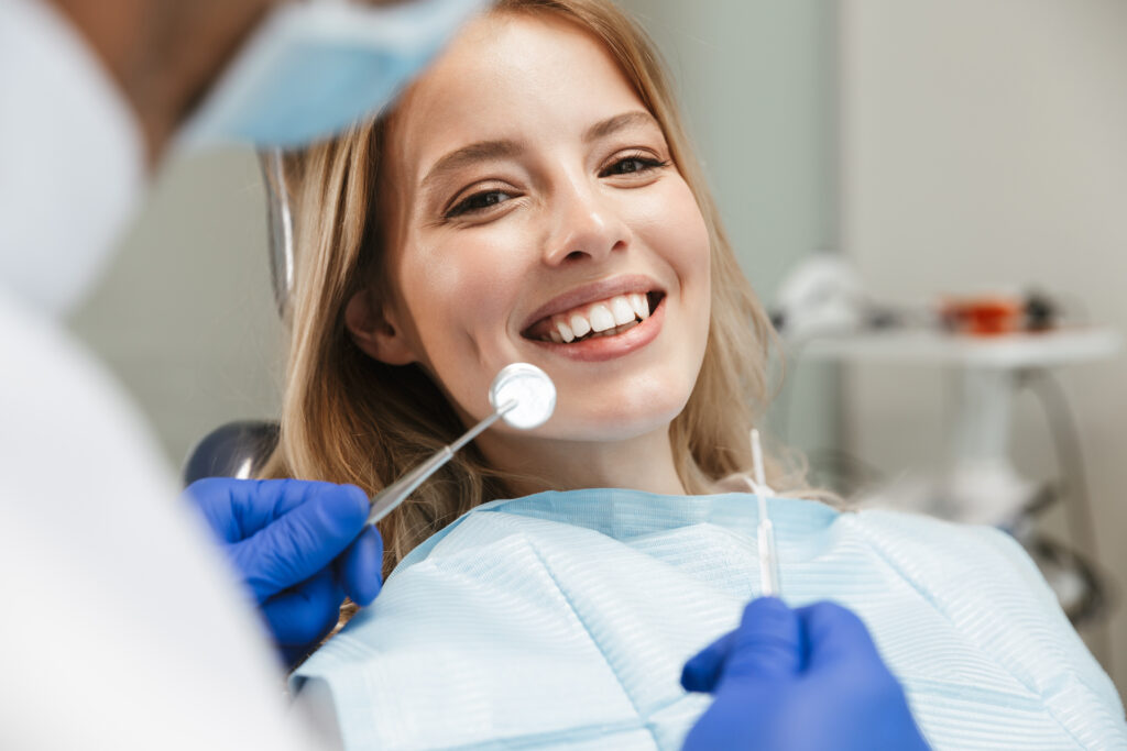 Smiling Patient at Dentist