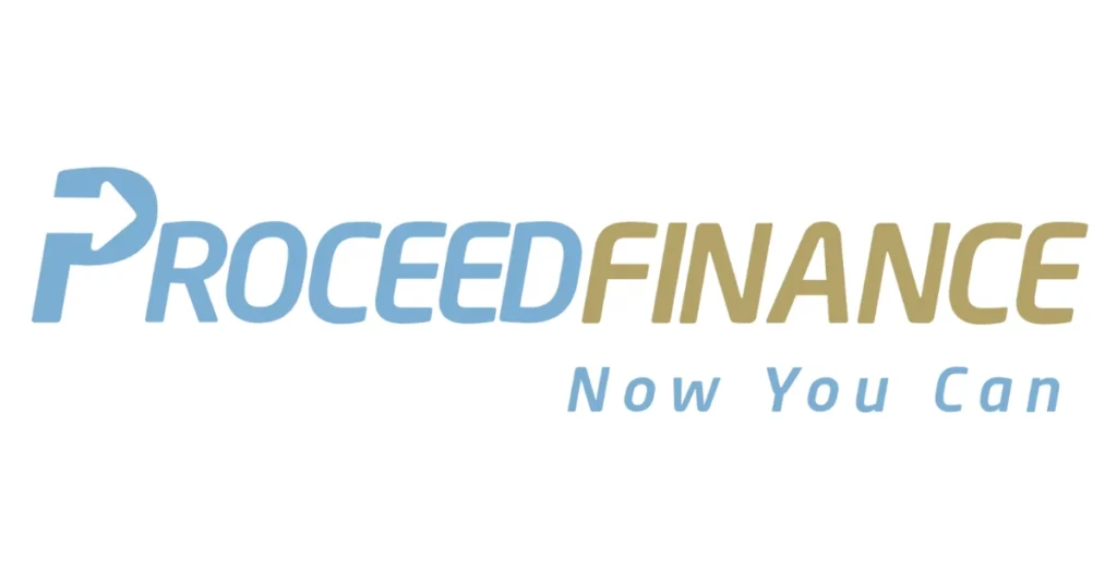 Proceed Finance logo with the tagline "Now You Can" in blue and gold text.